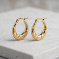 Textured Chunky Gold Hoop Earrings
