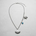 Silver Seashell & Eye Charm Necklace