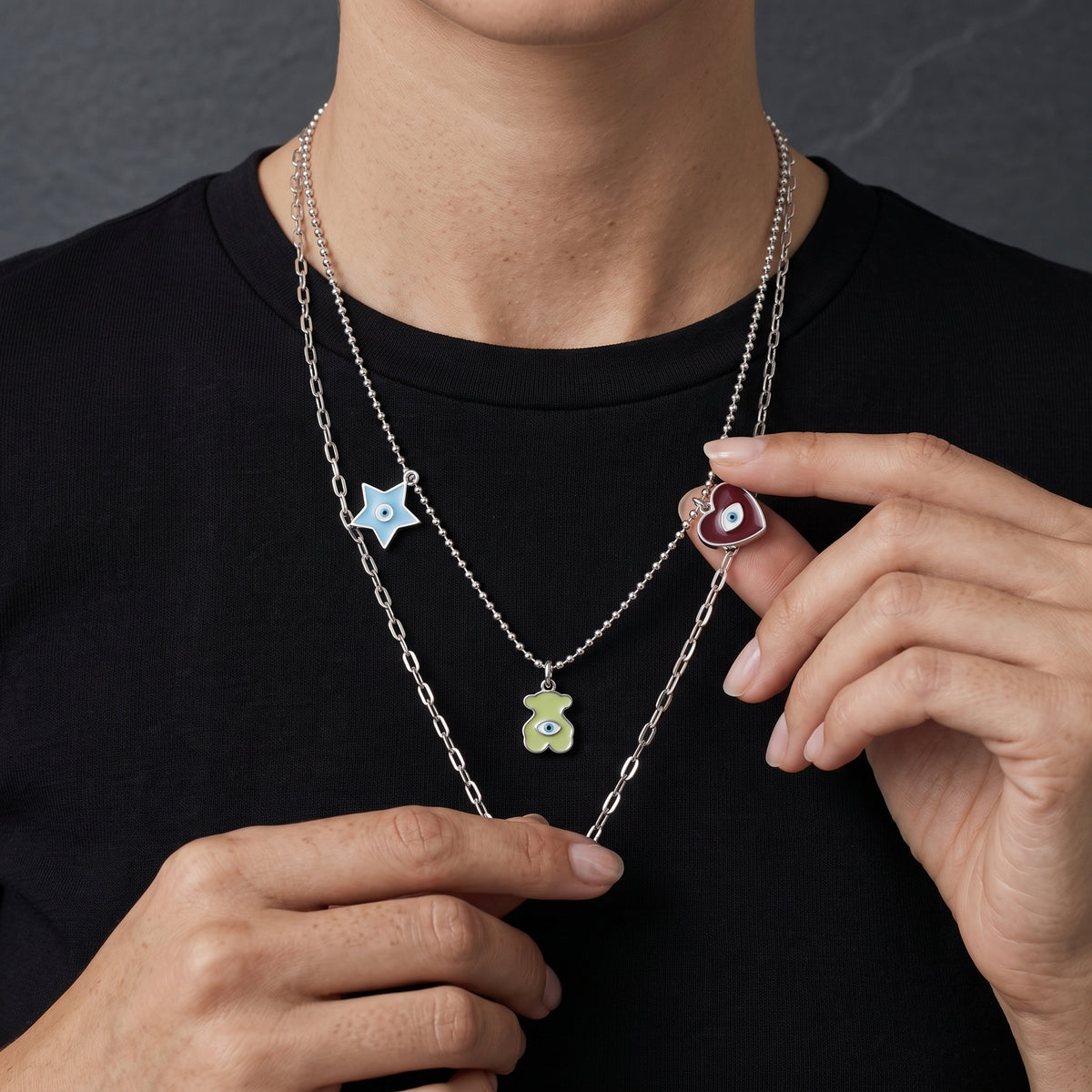 Multi-Charm Layered Necklace