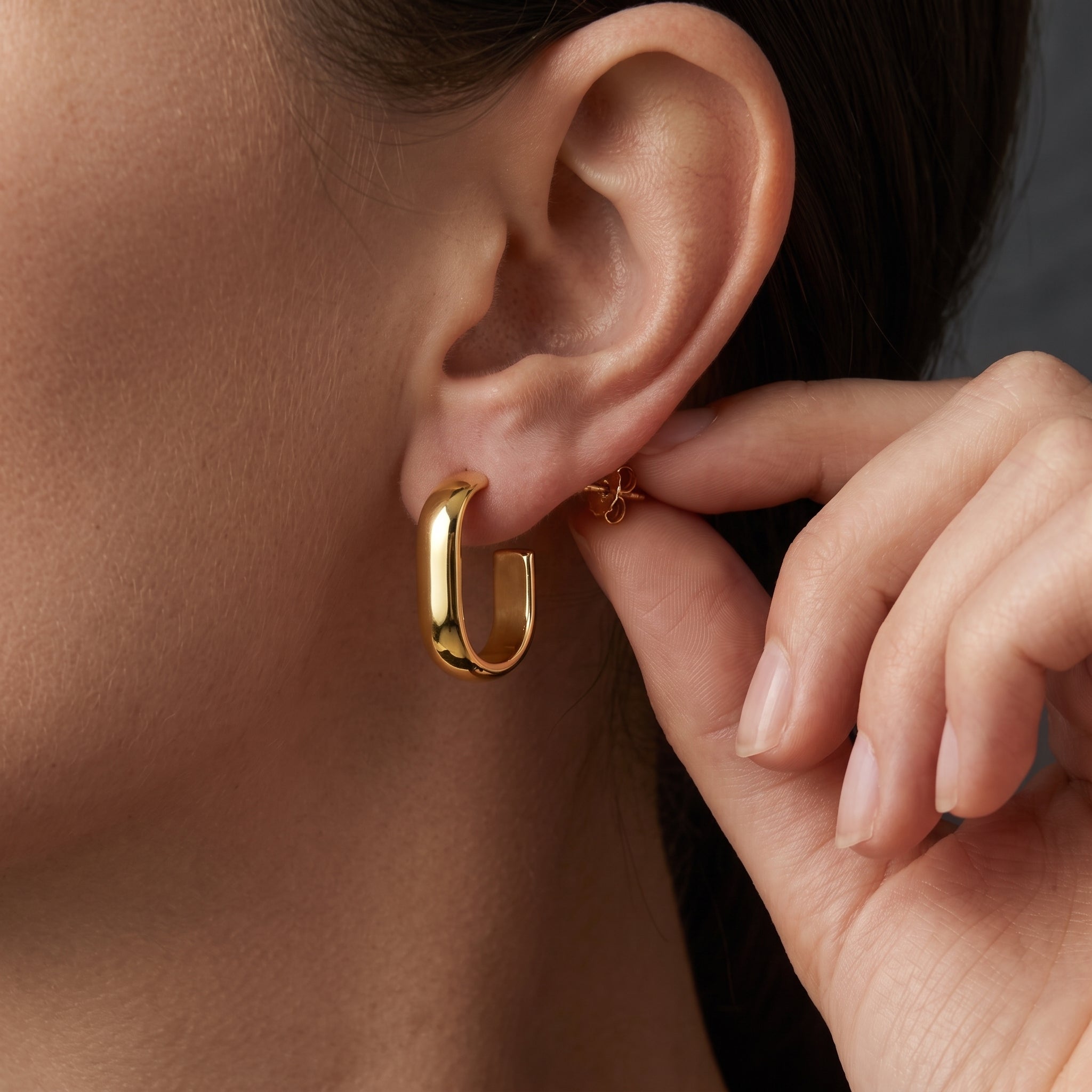 Gold C-Hoop Earrings