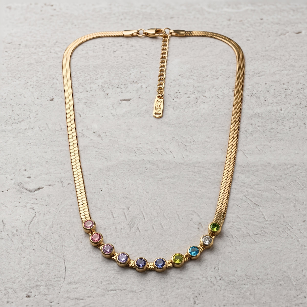 Multicolor Crystal Gold Necklace