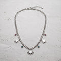 Celestial Starburst & Gem Silver Chain Necklace