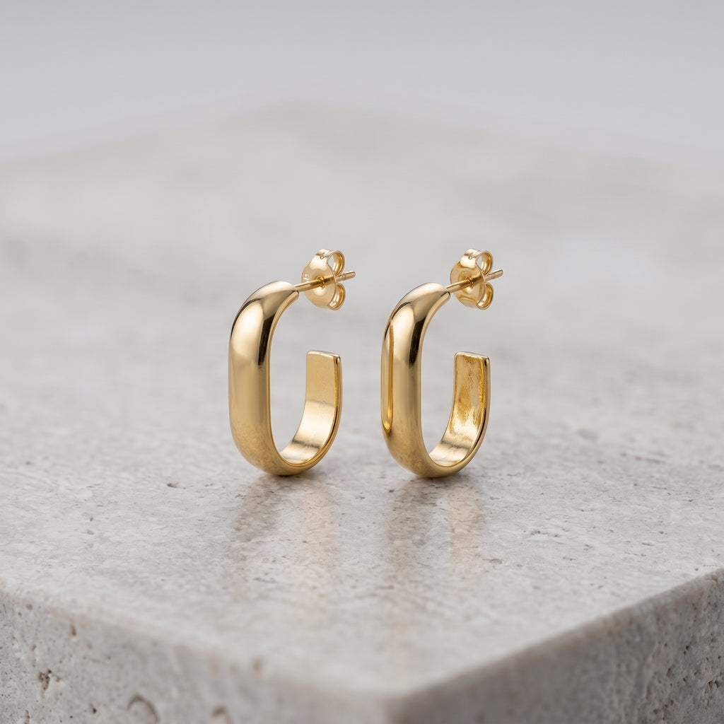 Gold C-Hoop Earrings